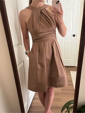 charmeuse cowl bridesmaid dress with swag sleeves Elegant Affair Strapless Satin Maxi Dress main image 1